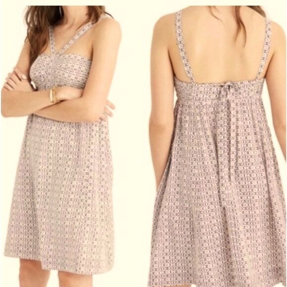New Madewell Silk Convertible Straps Halter Dress in Echo Grid -Size 4 - Picture 1 of 6